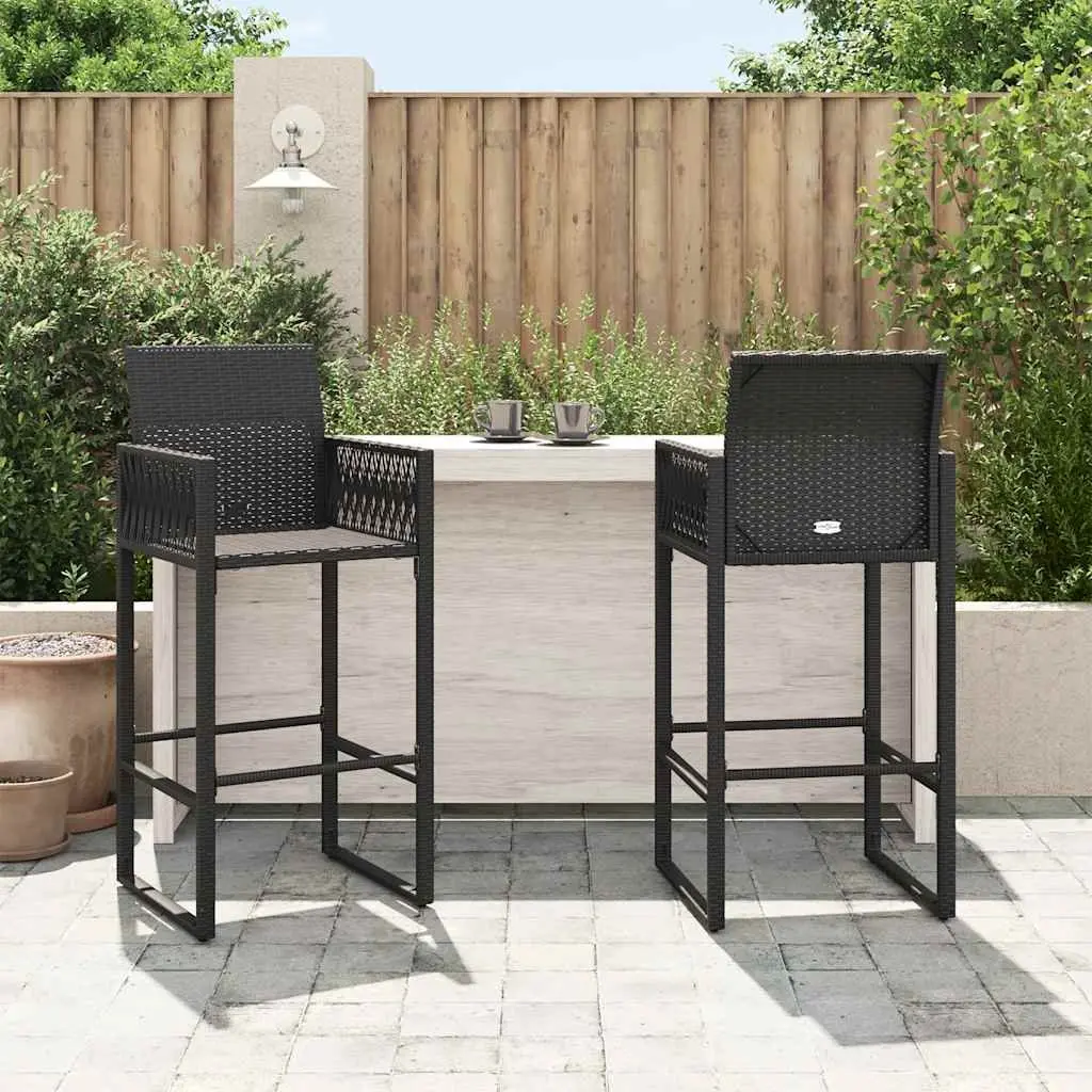 Outdoor Bar Stools Set of 2 with Armrests