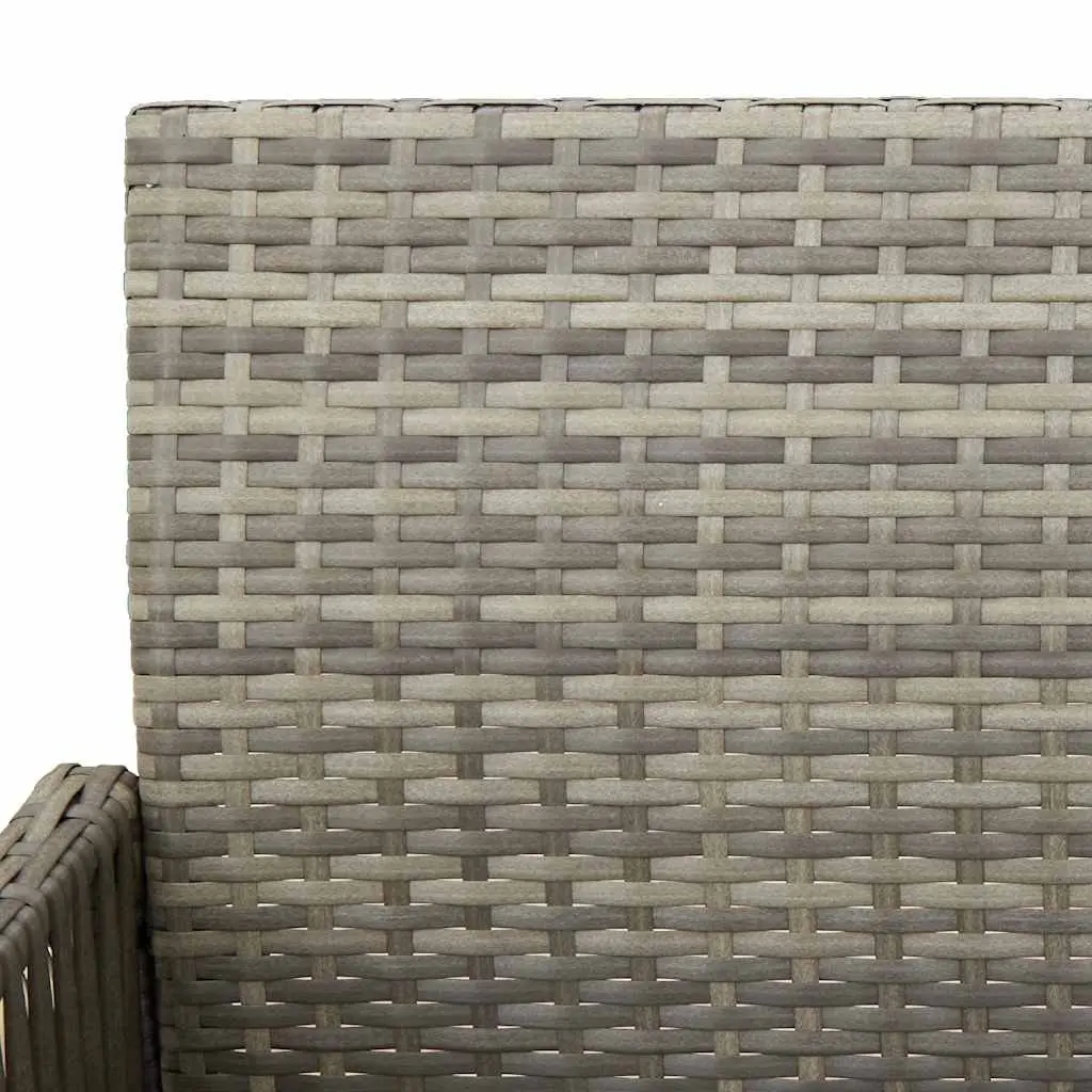 Outdoor Bar Stools PE Rattan Grey 2 Piece