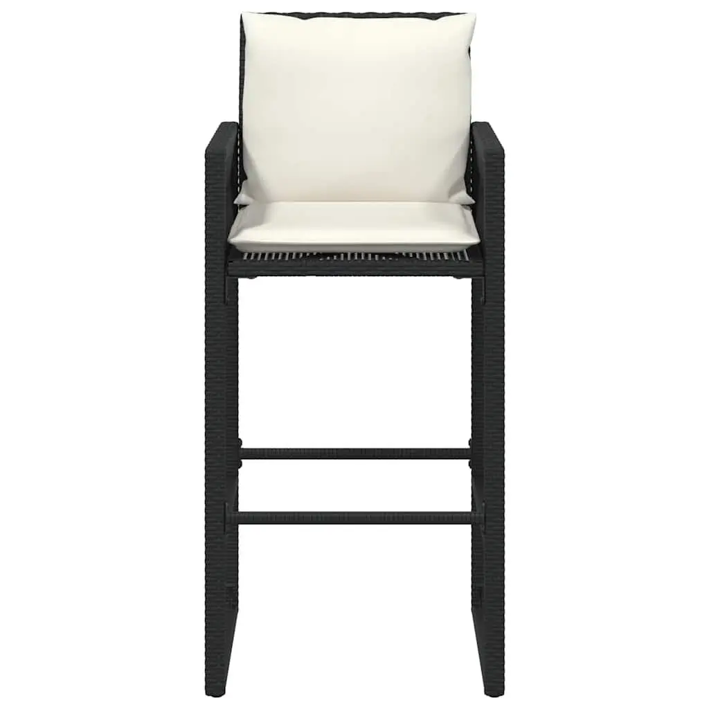 Outdoor Bar Stools Set with Cushions and Armrests