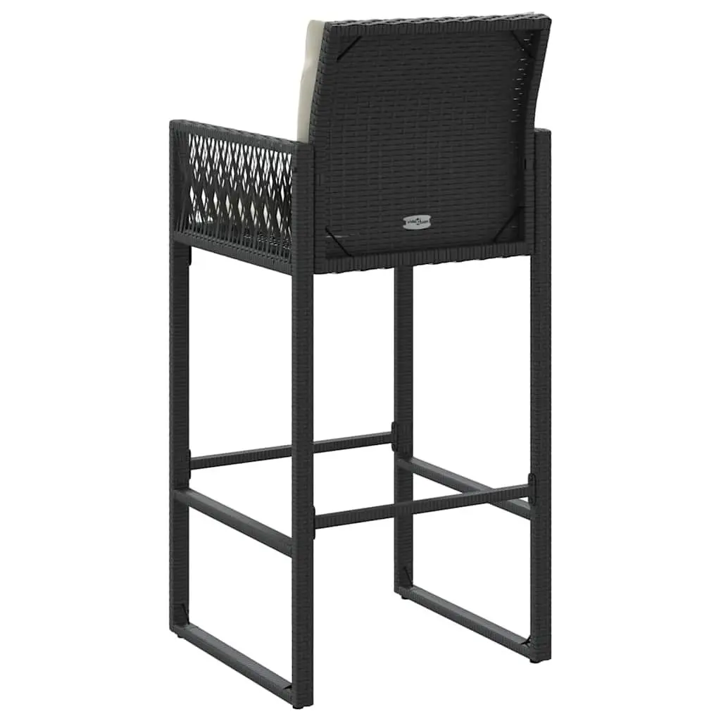 Outdoor Bar Stools Set with Cushions and Armrests