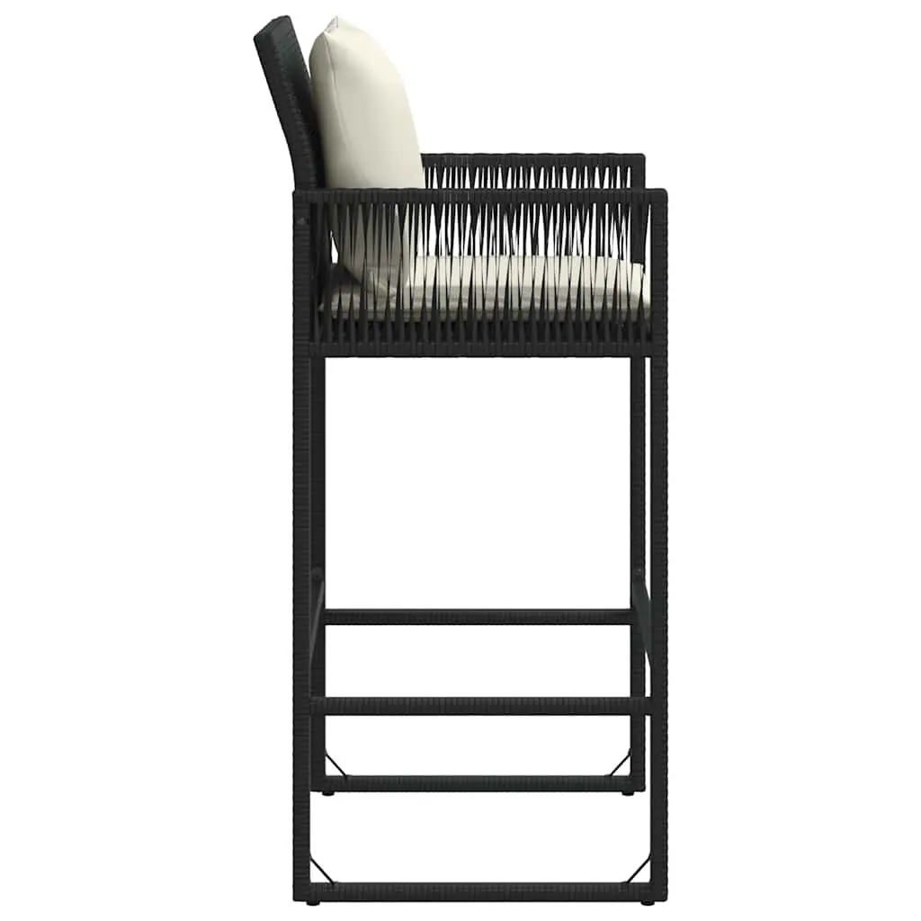 Outdoor Bar Stools Set with Cushions and Armrests