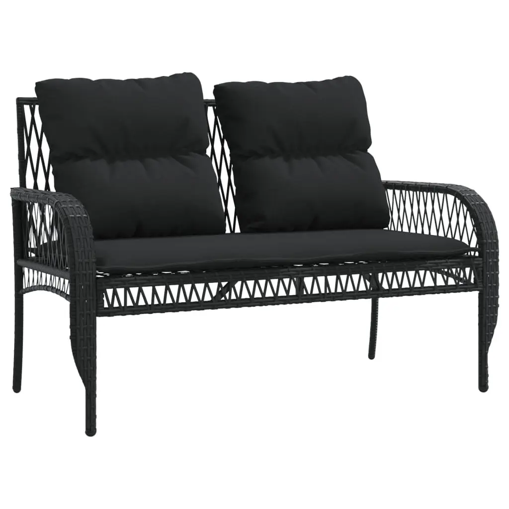 4 Piece Black Poly Rattan Garden Sofa Set