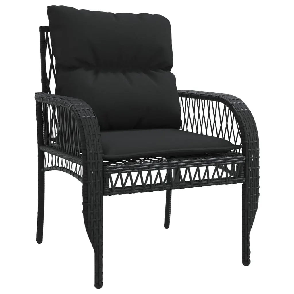 4 Piece Black Poly Rattan Garden Sofa Set