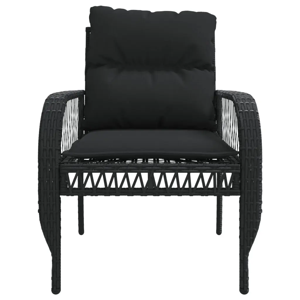 4 Piece Black Poly Rattan Garden Sofa Set
