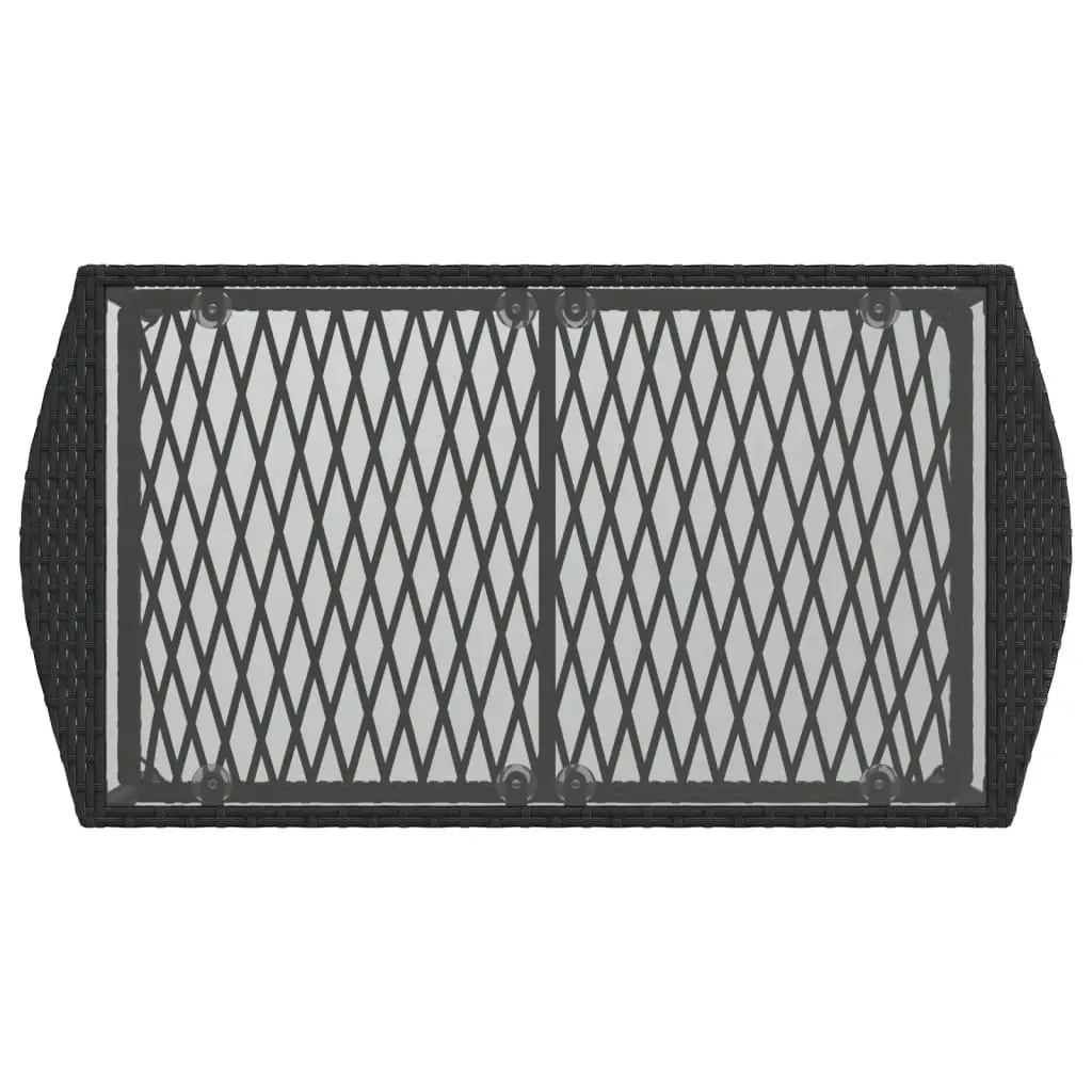 4 Piece Black Poly Rattan Garden Sofa Set