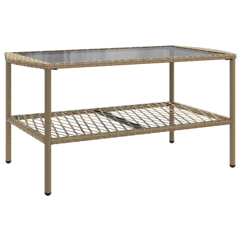 Garden Sofa Set PE Rattan Powder-coated Steel 4 Piece Beige
