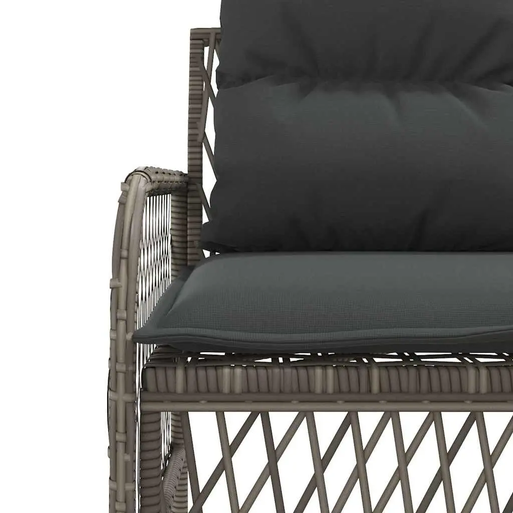 Garden Sofa Set PE Rattan 2 Piece Grey with Cushions