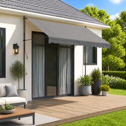 Durable Retractable Awning 300x150cm with Steel Frame