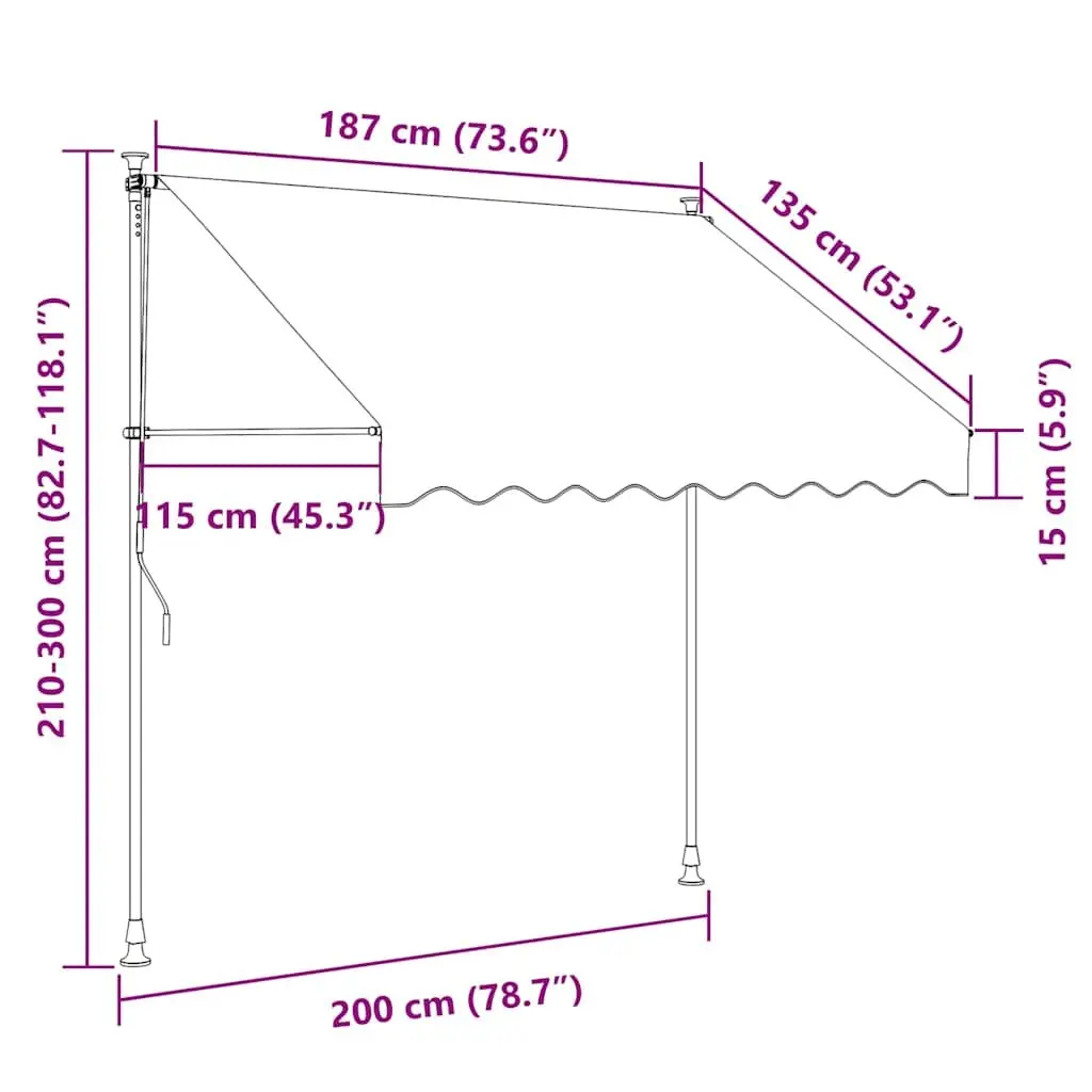 Retractable Awning Cream 200x115 cm