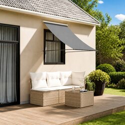 Durable Retractable Awning Anthracite 100x150 cm Patio Shade