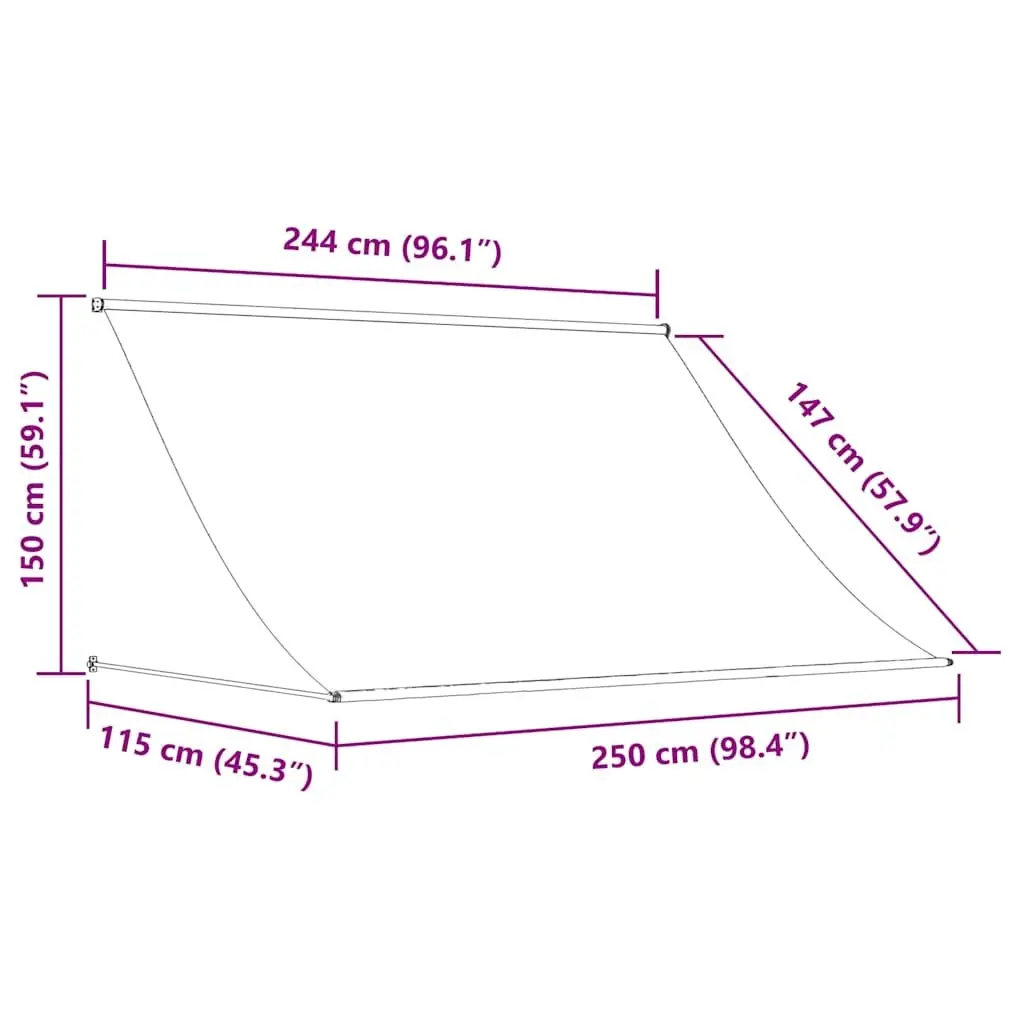 Anthracite Retractable Awning 250x150cm