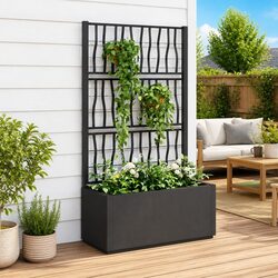 Durable Garden Planter with Trellis for Climbing Plants