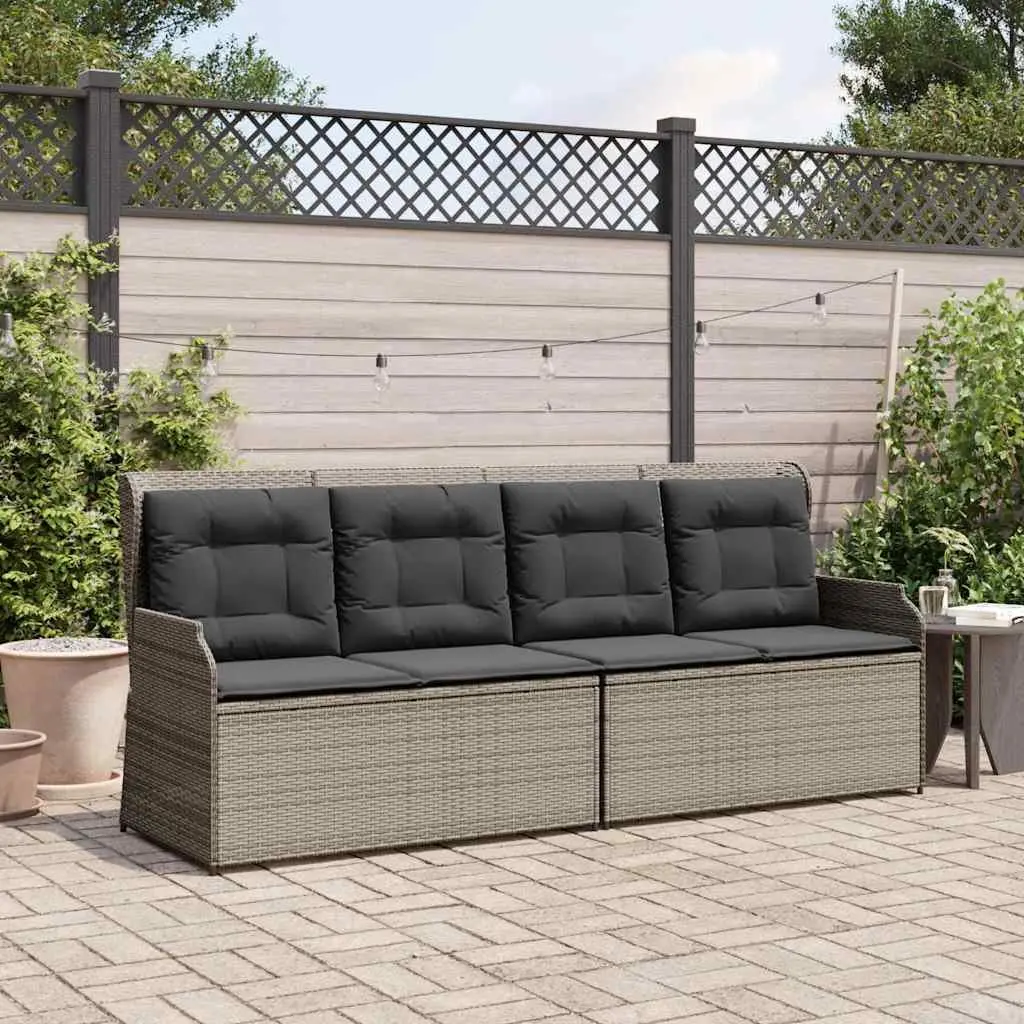 Reclining Garden Bench with Padded Cushions