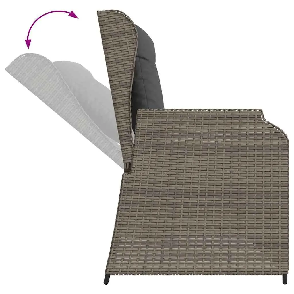 Reclining Garden Bench with Padded Cushions
