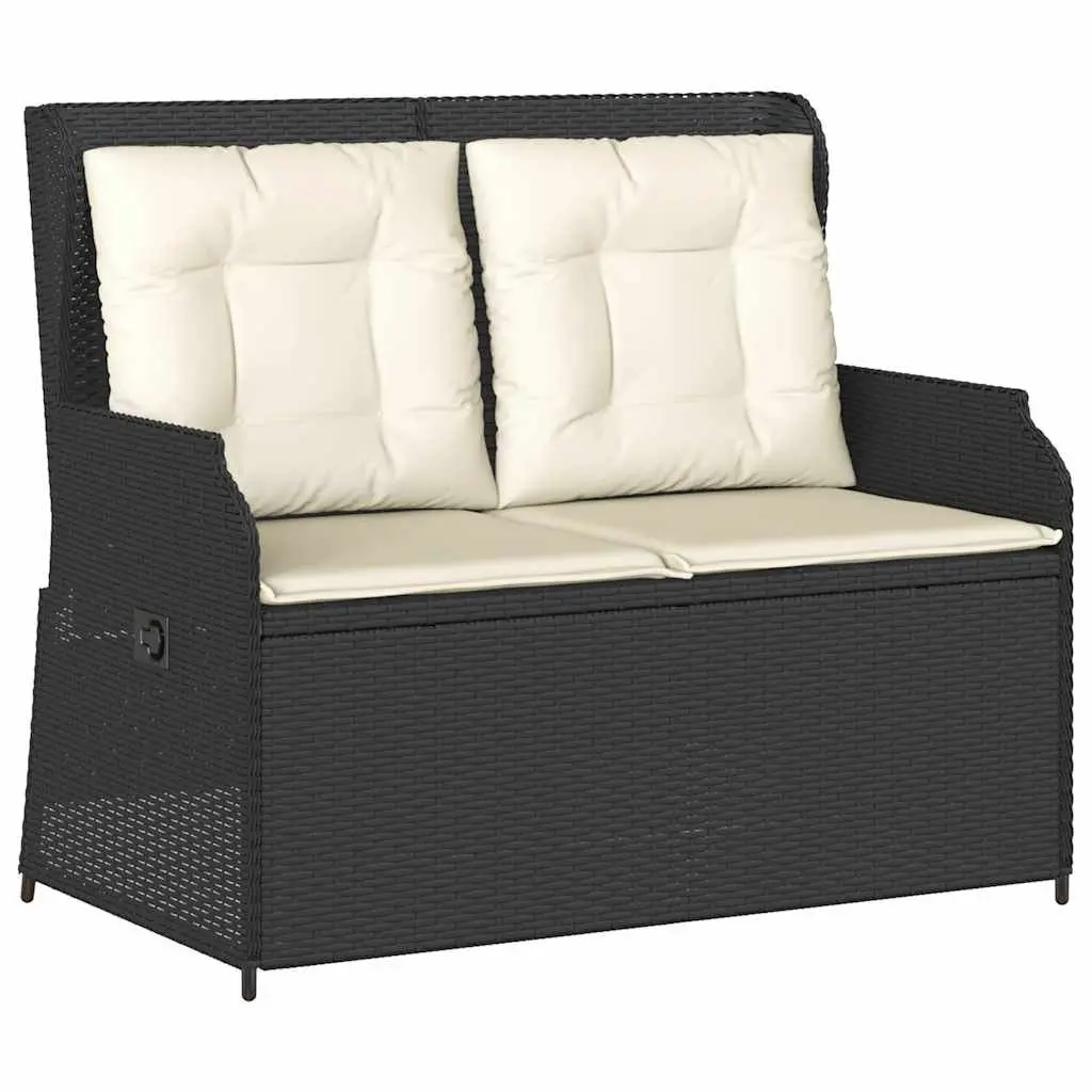 Black Adjustable Backrest Reclining Garden Bench