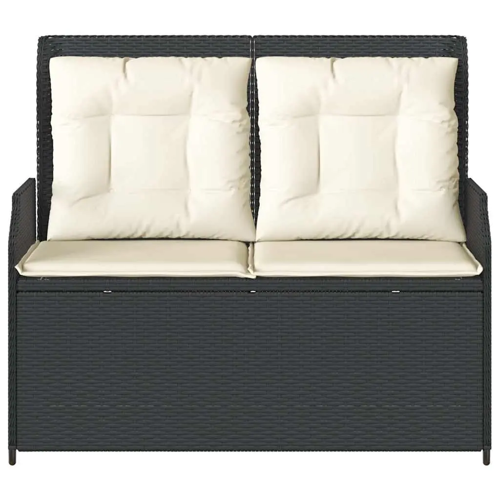 Black Adjustable Backrest Reclining Garden Bench