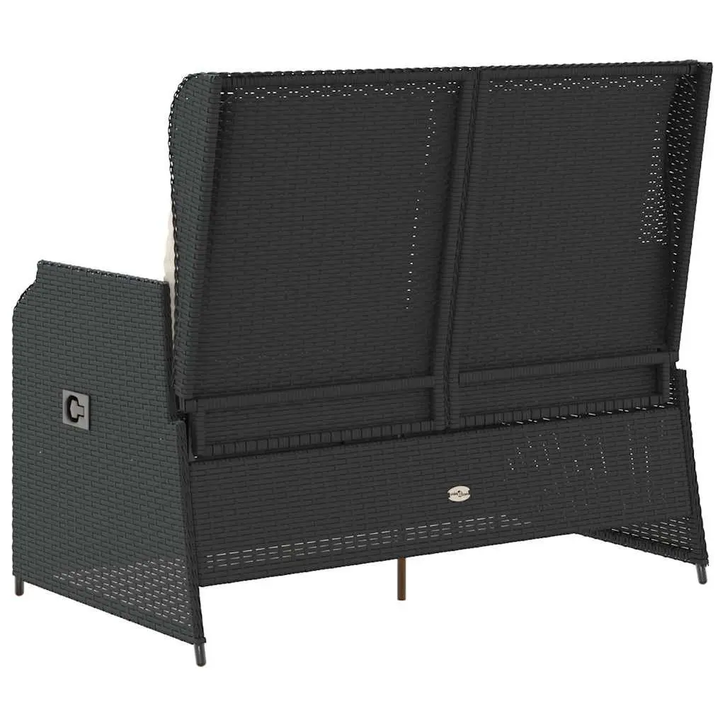 Black Adjustable Backrest Reclining Garden Bench