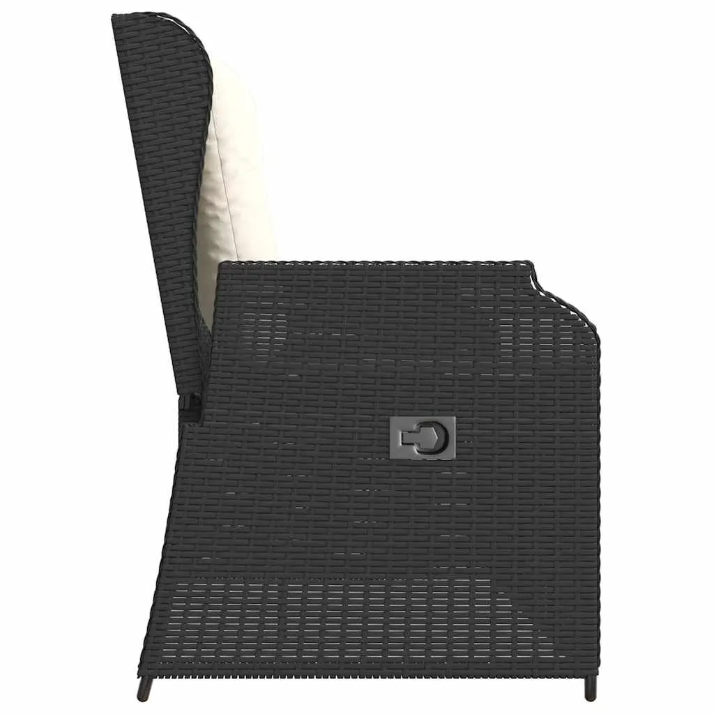 Black Adjustable Backrest Reclining Garden Bench