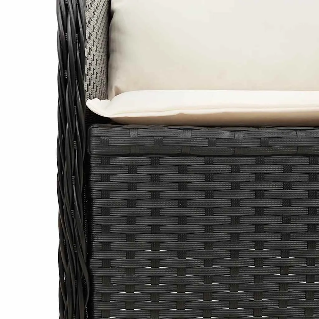 Black Adjustable Backrest Reclining Garden Bench