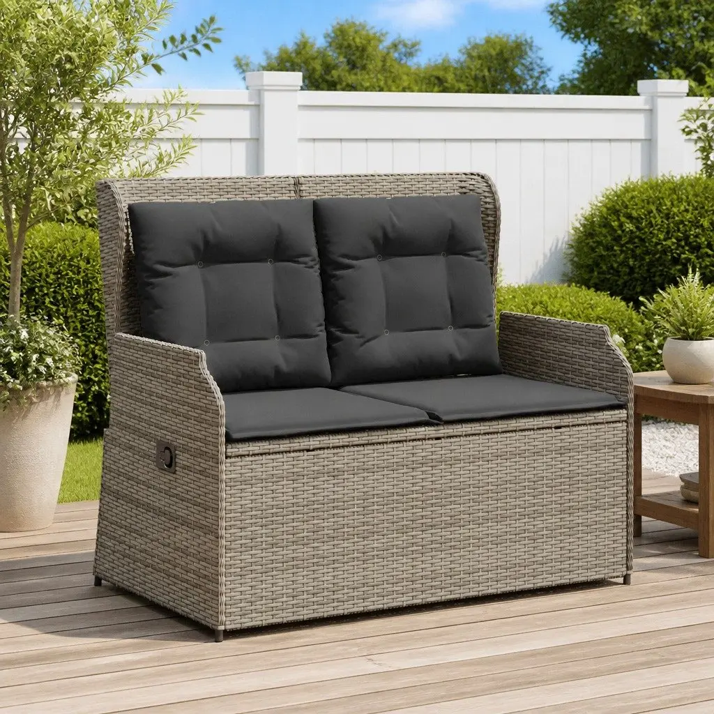 Outdoor Reclining Garden Bench with Adjustable Backrest