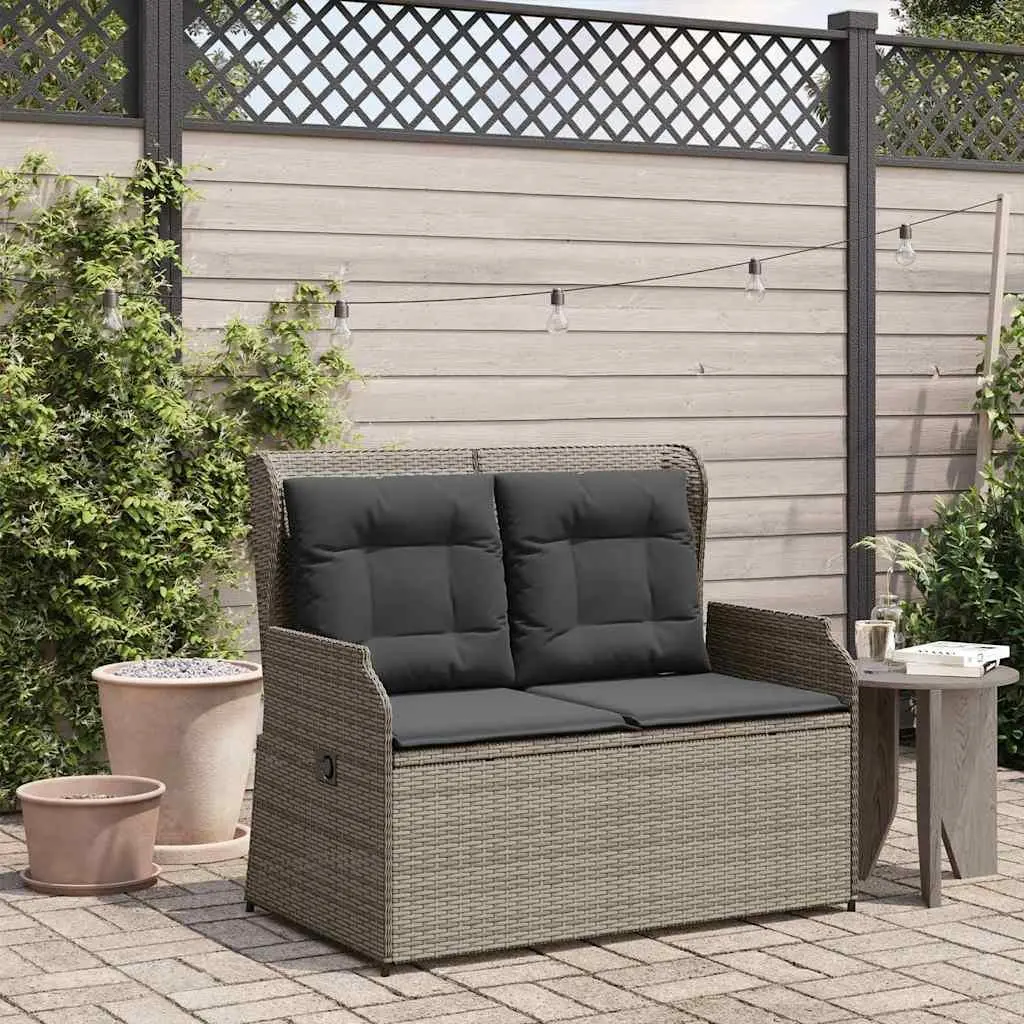 Outdoor Reclining Garden Bench with Adjustable Backrest