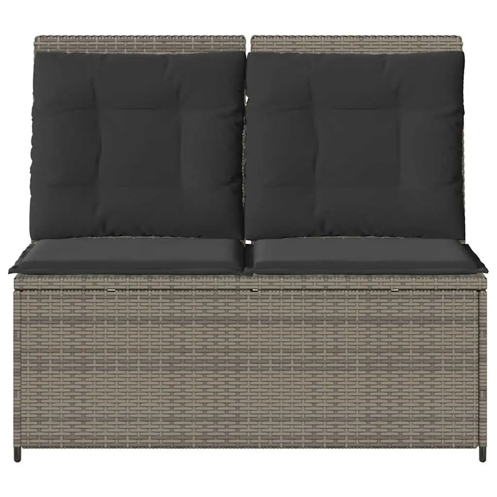 Adjustable Backrest Garden Bench with Cushions in Grey