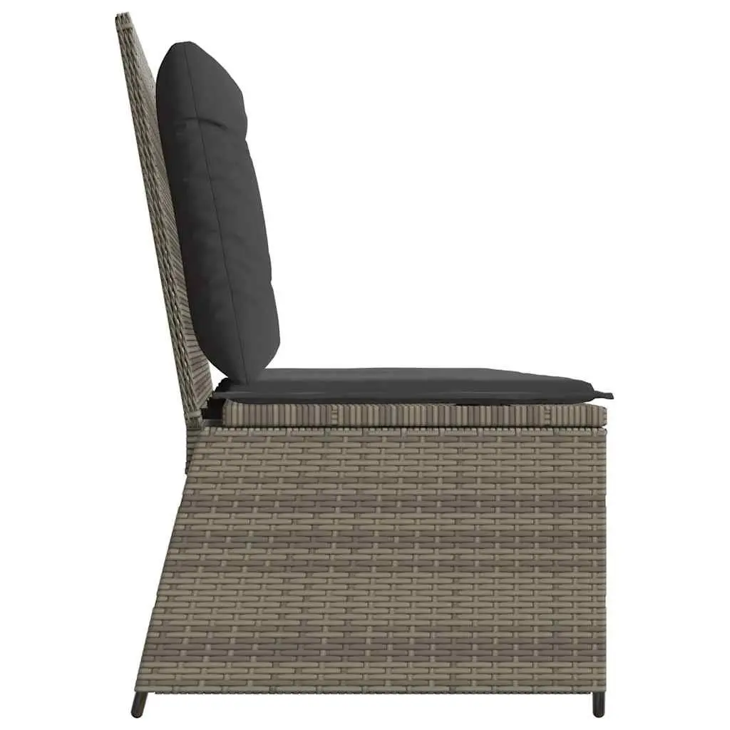 Adjustable Backrest Garden Bench with Cushions in Grey