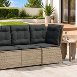 Sturdy Grey Modular Garden Corner Sofa with Cushions