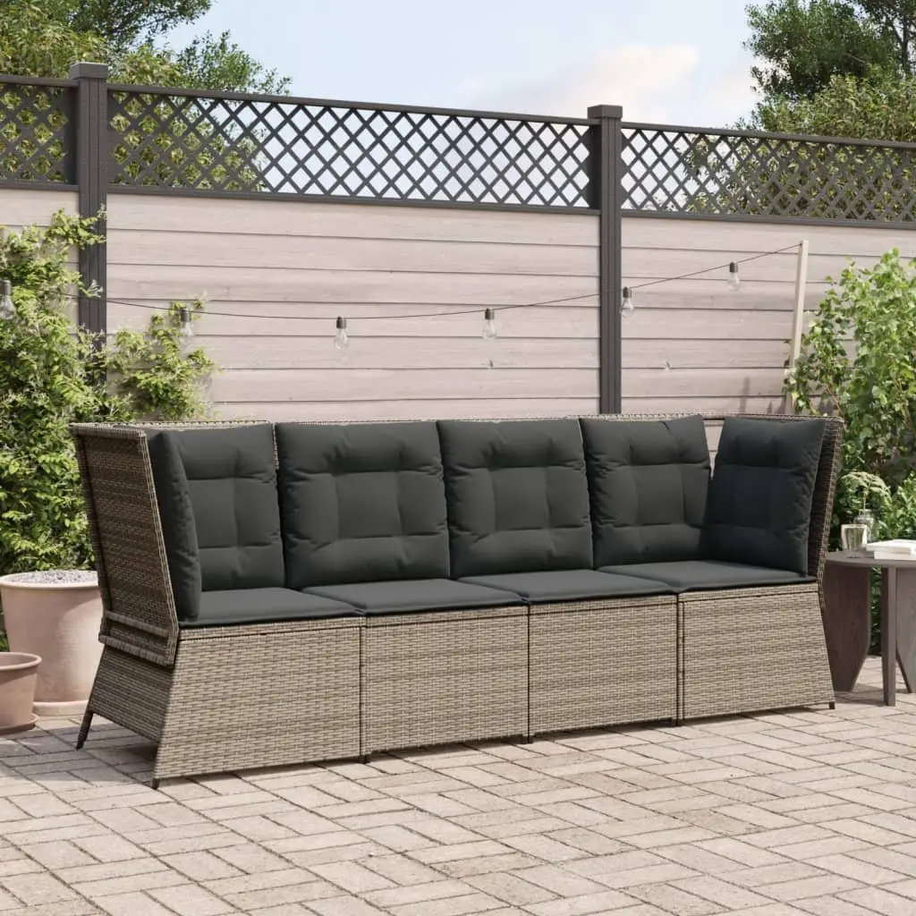 Grey Modular Garden Corner Sofa with Cushions