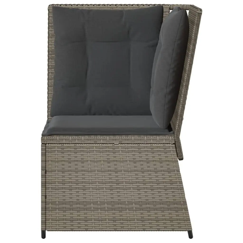 Grey Modular Garden Corner Sofa with Cushions
