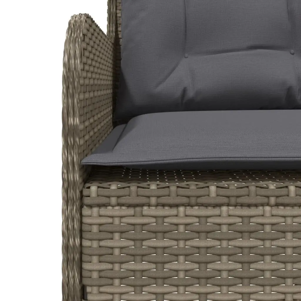 L-Shaped Garden Sofa with Grey Cushions