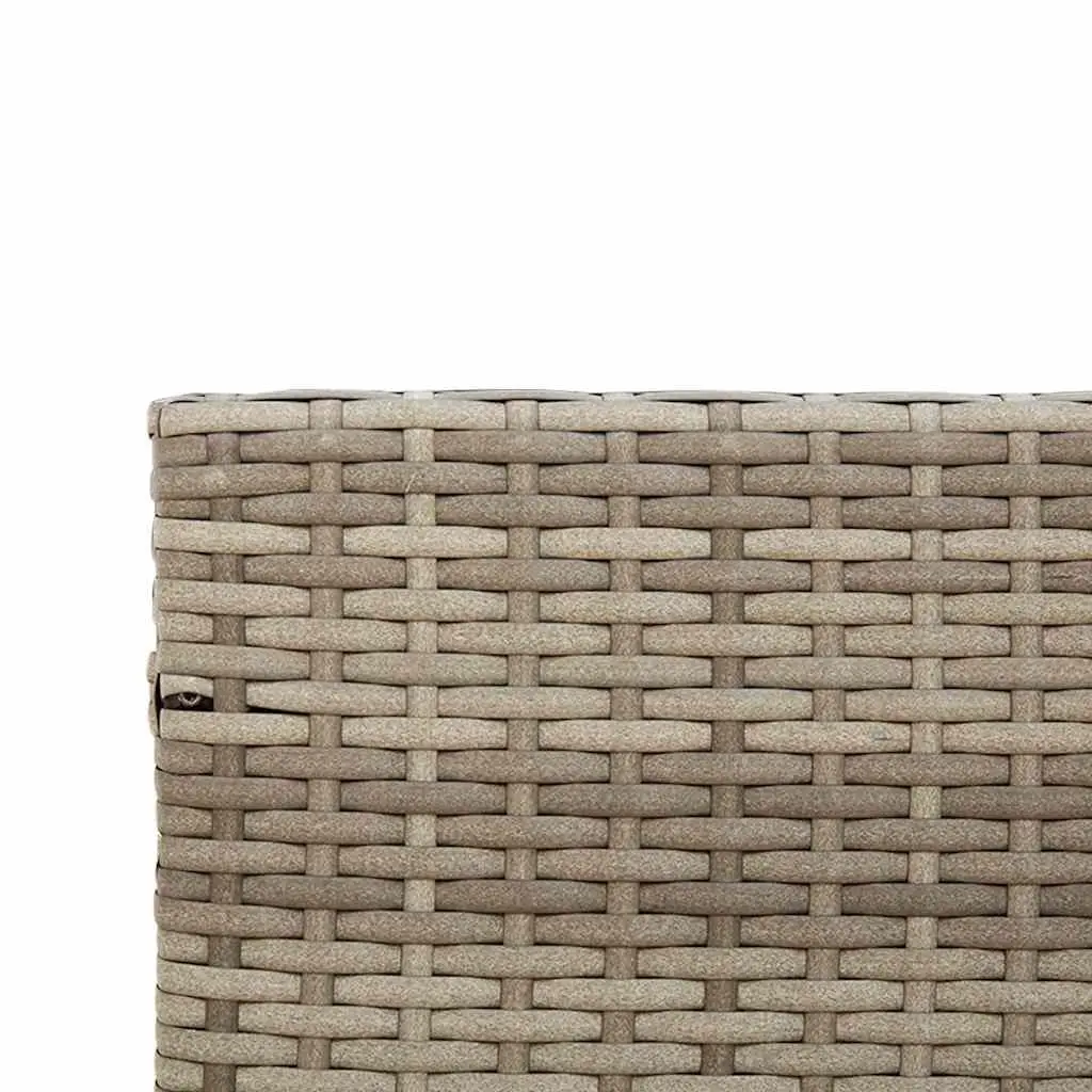 L-Shaped Garden Sofa Set PE Rattan Grey with Steel Frame and Tempered Glass Table