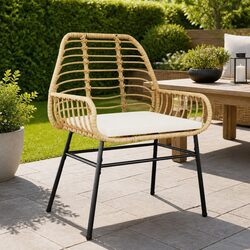Durable Brown Garden Chairs 2 pcs with Cushions for Outdoors