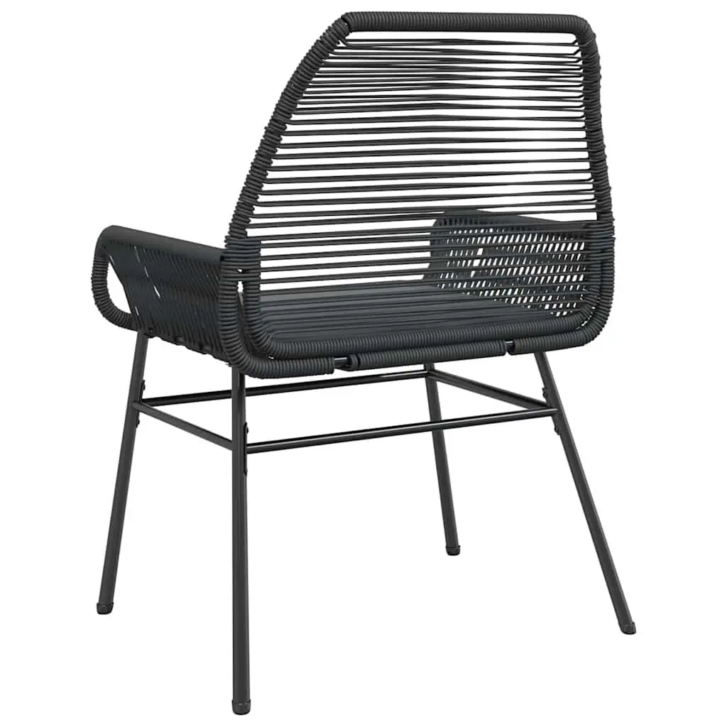 Black Outdoor Seating Set of 2 Garden Chairs with Cushions