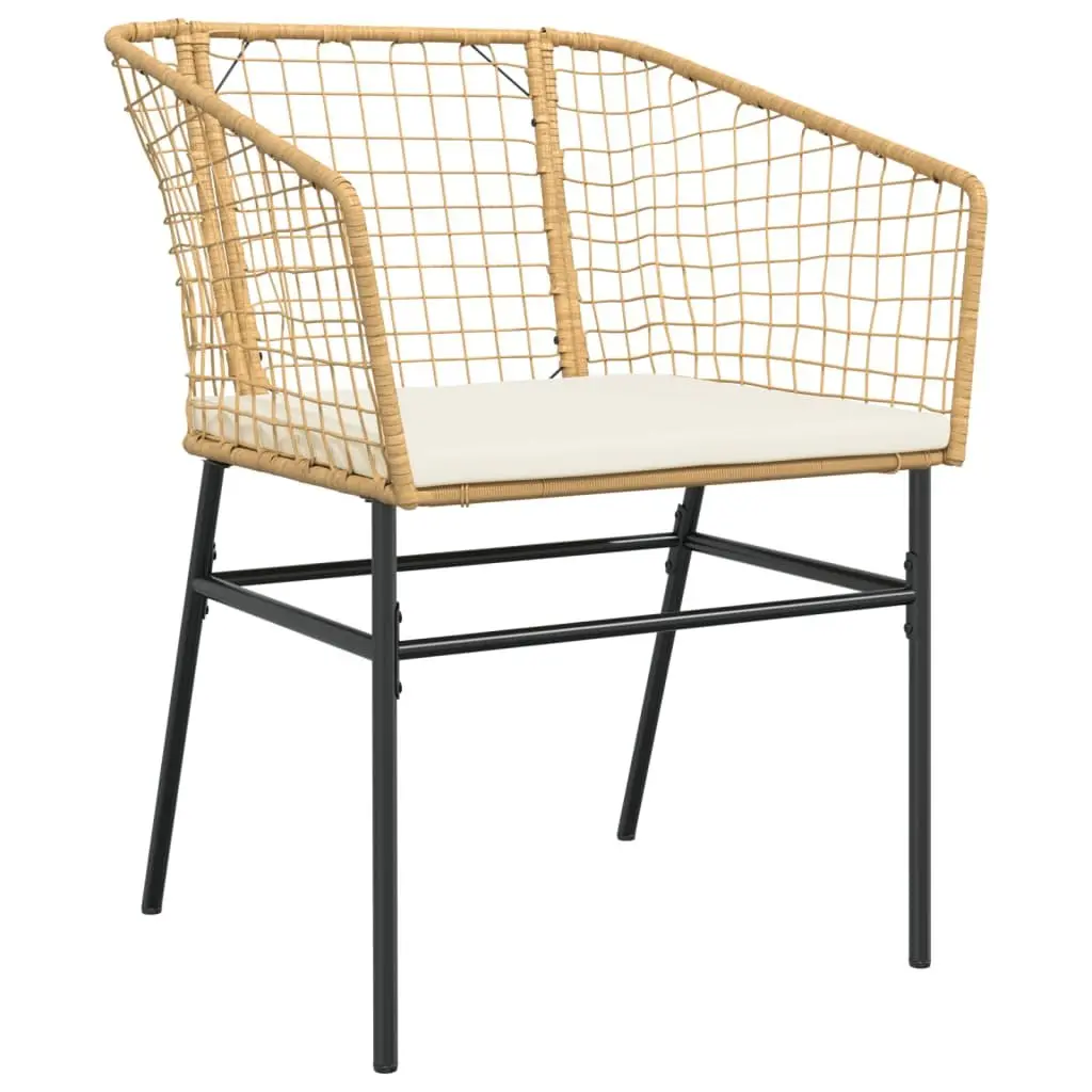 Brown Poly Rattan Garden Chairs with Cushions
