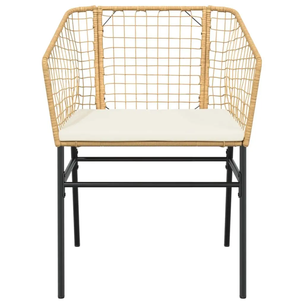Brown Poly Rattan Garden Chairs with Cushions