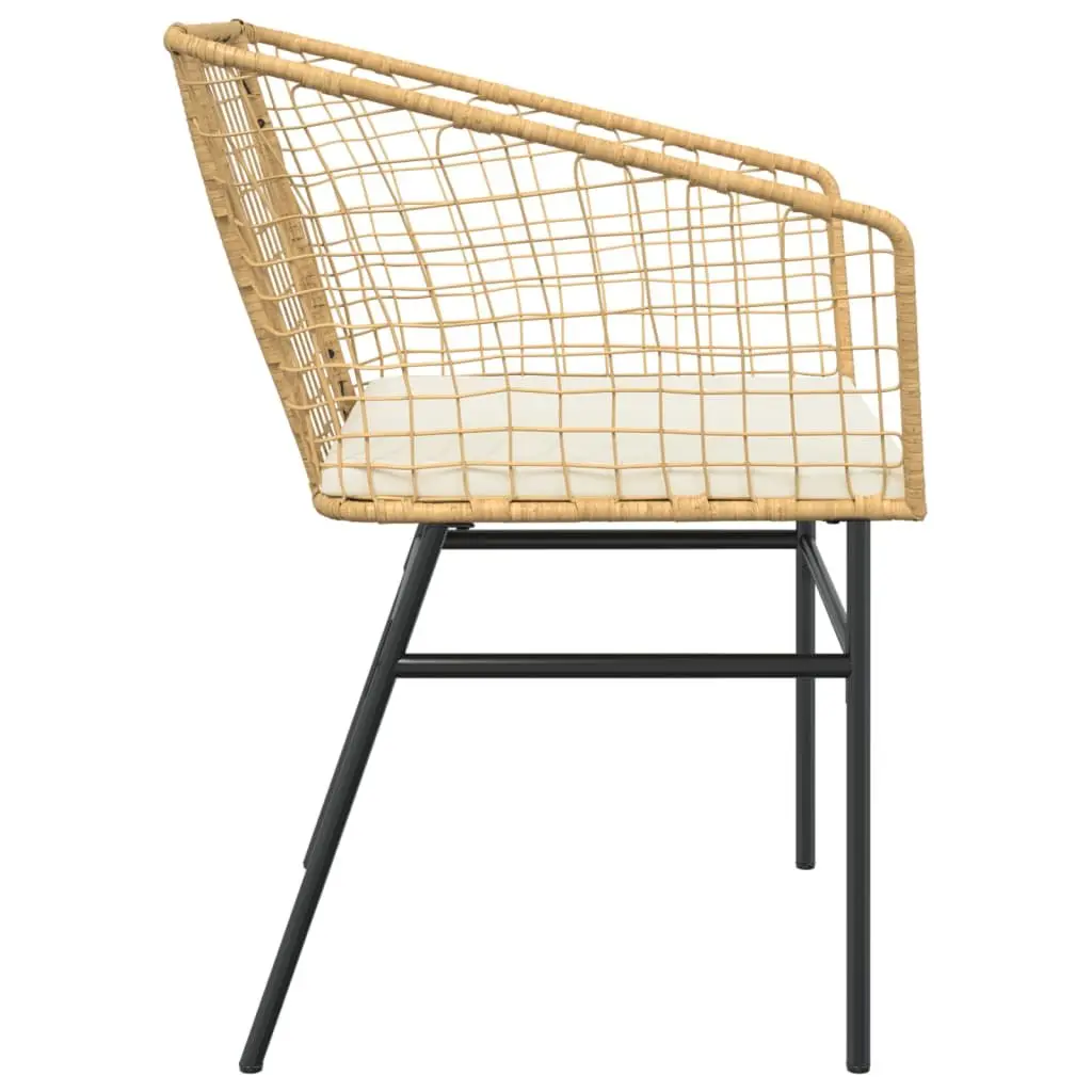 Brown Poly Rattan Garden Chairs with Cushions