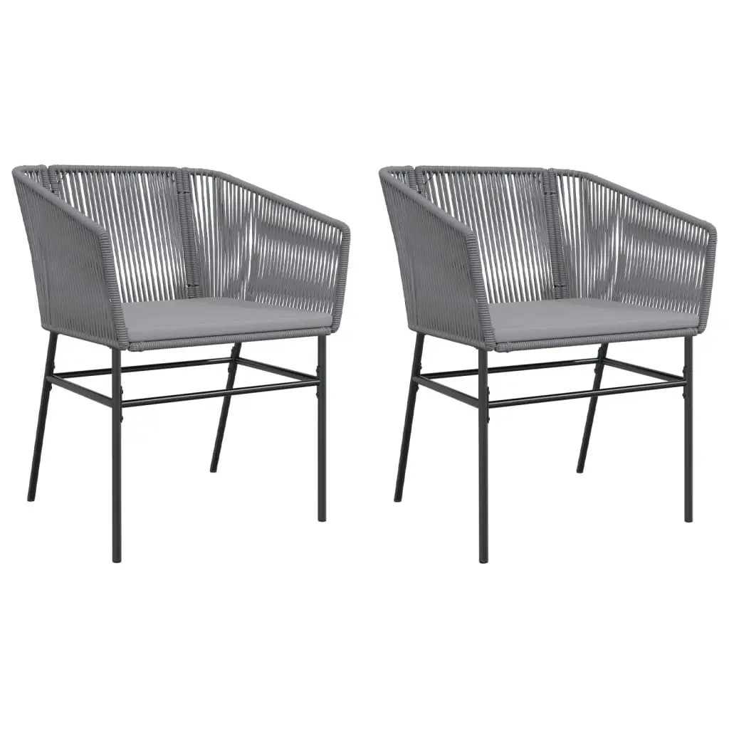 Outdoor Garden Chairs Set PE Rattan Grey 2 Pieces