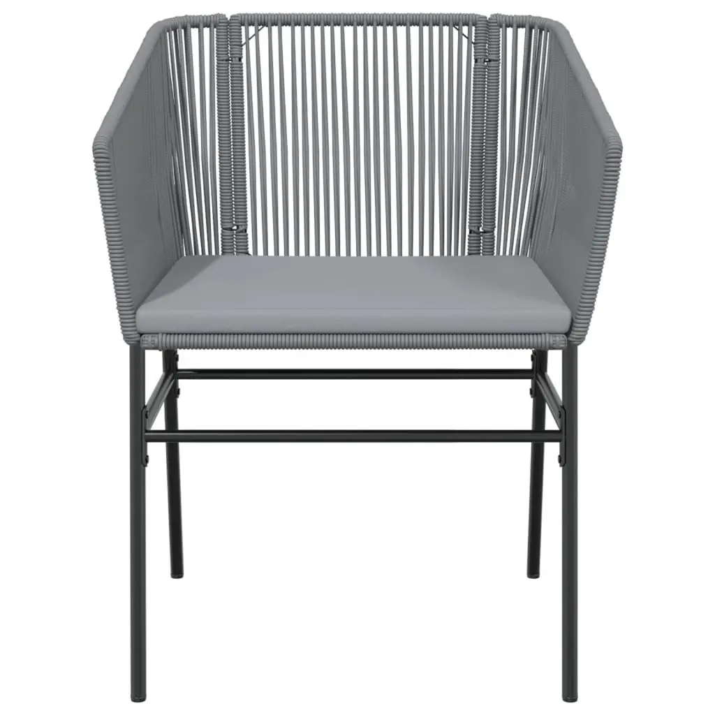 Outdoor Garden Chairs Set PE Rattan Grey 2 Pieces