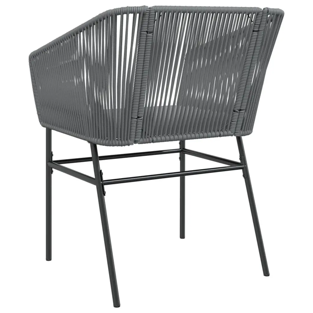 Outdoor Garden Chairs Set PE Rattan Grey 2 Pieces