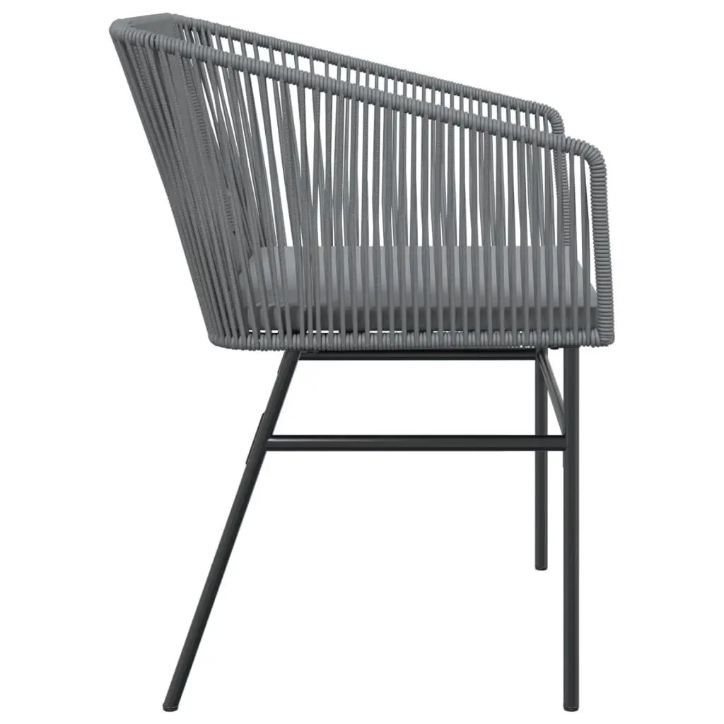 Outdoor Garden Chairs Set PE Rattan Grey 2 Pieces