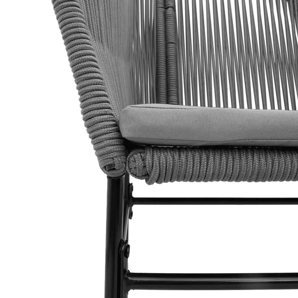 Outdoor Garden Chairs Set PE Rattan Grey 2 Pieces