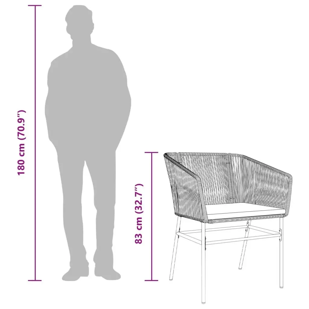 Outdoor Garden Chairs Set PE Rattan Grey 2 Pieces