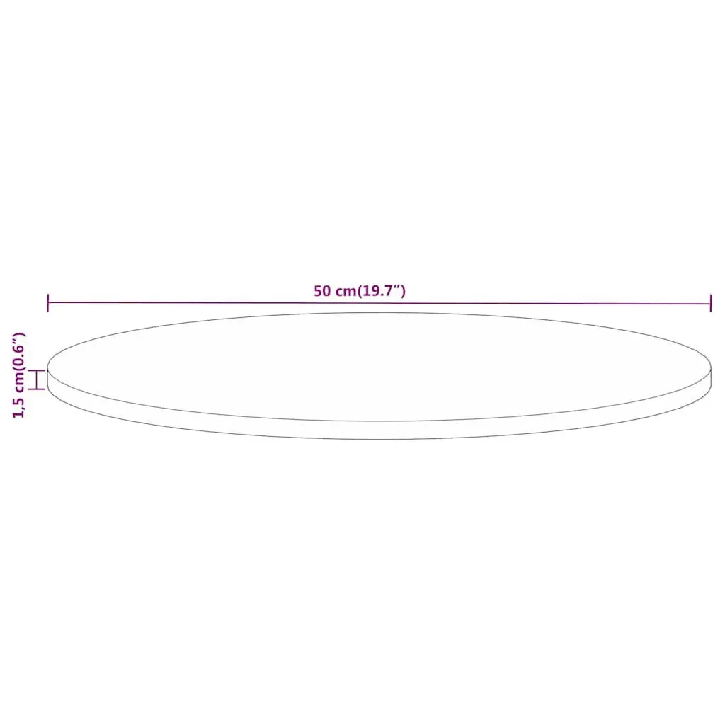 50cm Round Solid Mango Wood Table Top