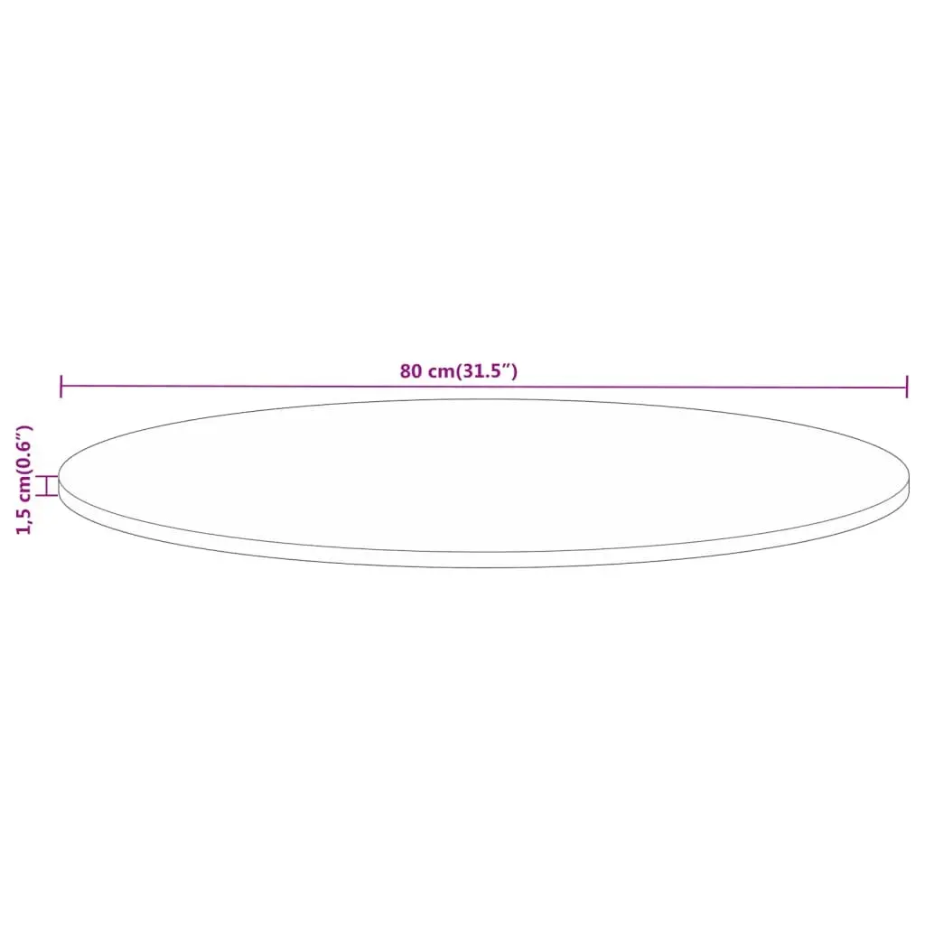 Rustic Mango Wood Round Table Top 80cm Diameter