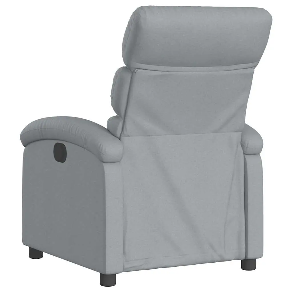 Massage Recliner Chair Fabric Grey Manual Reclining Armchair Vibration 6 Points