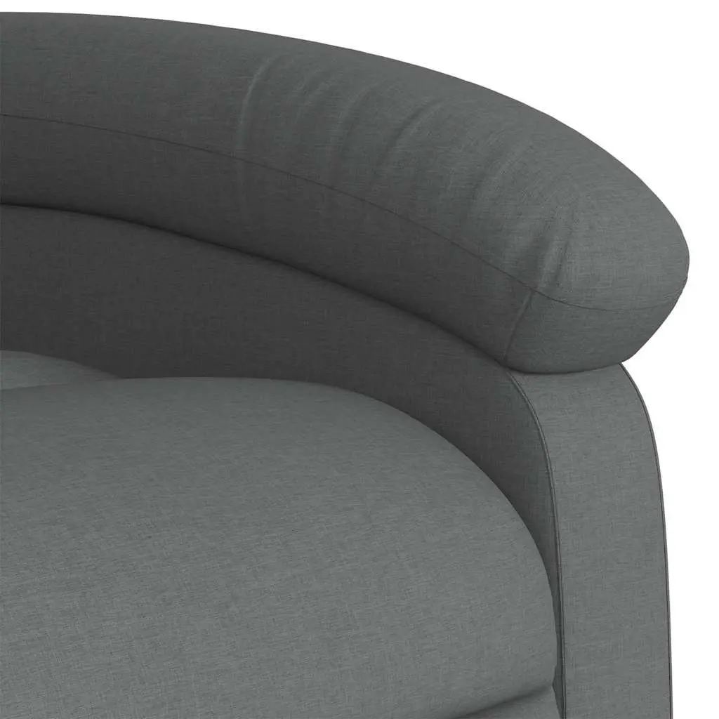 Massage Recliner Chair Fabric Dark Grey Manual Recline 6 Vibration Points