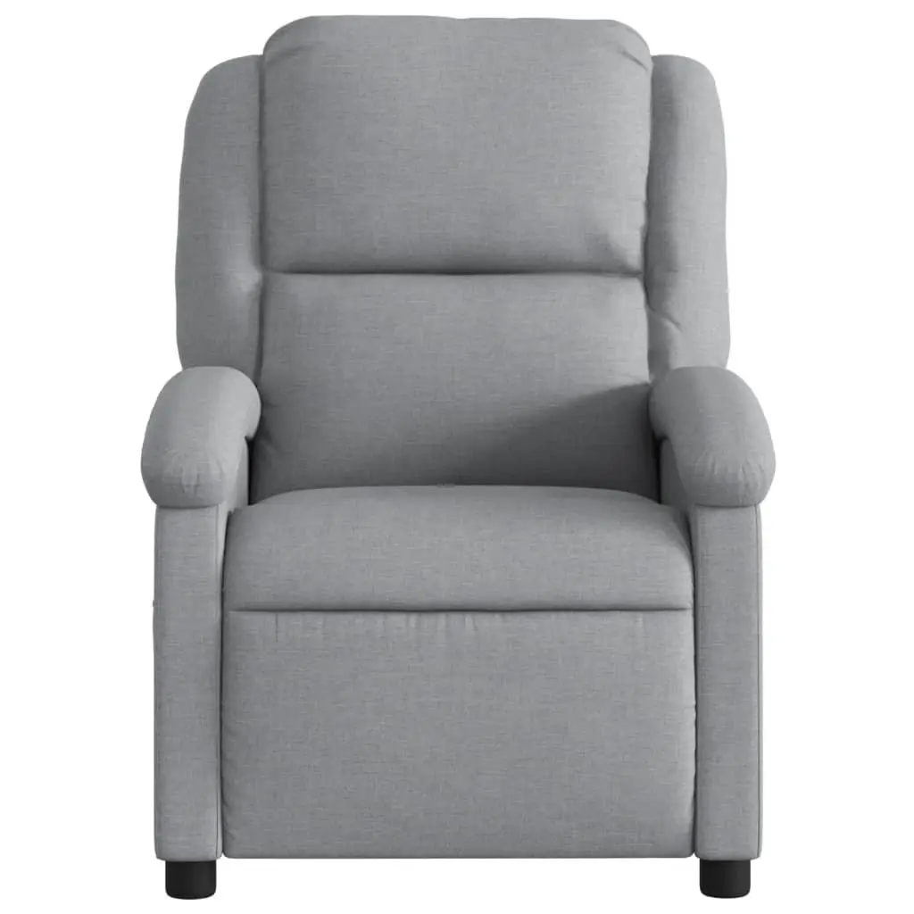 Recliner Chair Fabric Light Grey Adjustable Manual Reclining Armchair