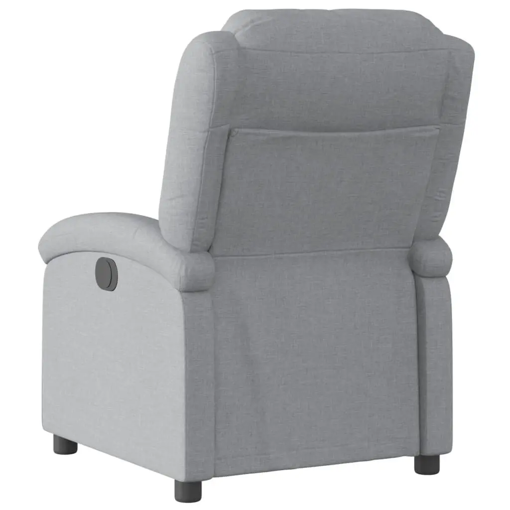 Recliner Chair Fabric Light Grey Adjustable Manual Reclining Armchair