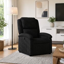 Durable Black Fabric Recliner Chair for Home Comfort